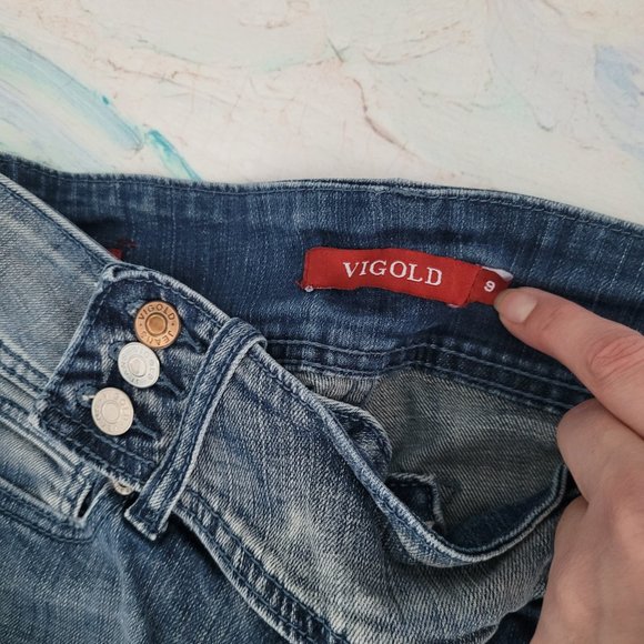 Vigold Distressed Low Rise Bootcut Jeans Size 9 Tall Juniors - Picture 5 of 11